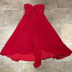 David’s Bridal Elegant Red Strapless Dress
